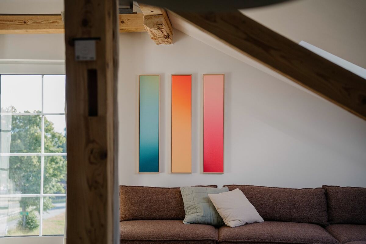 Dreiteilige Kunstwerke im Wohnraum